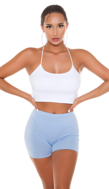 Strap Cropped Top Backless White